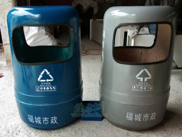 深圳龍華福城街道玻璃鋼分類(lèi)垃圾桶廠家生產(chǎn)圖